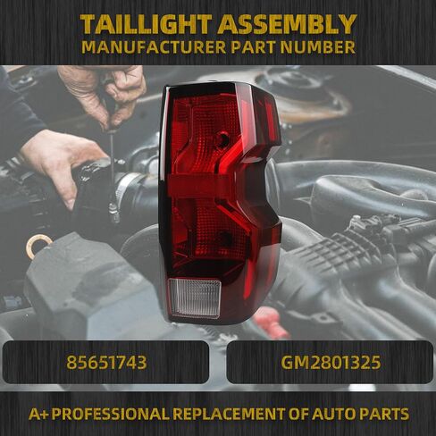 مجموعة مصباح ذيل هالوجين Dasbecan متوافق مع 2023-2025 Chevy Colorado LT ، شاحنة العمل ، Trail Boss Right Side Side Manillight LAMP استبدال# 85651743 GM2801325 in Saudi Arabia