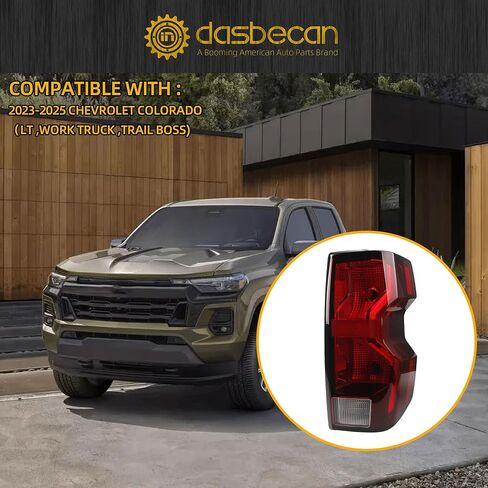 مجموعة مصباح ذيل هالوجين Dasbecan متوافق مع 2023-2025 Chevy Colorado LT ، شاحنة العمل ، Trail Boss Right Side Side Manillight LAMP استبدال# 85651743 GM2801325 in Saudi Arabia