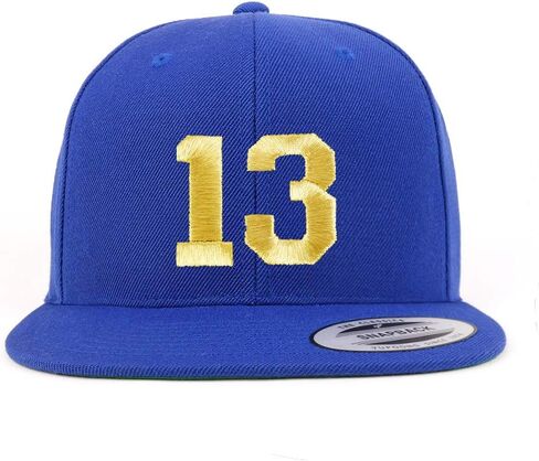 متجر ملابس عصري رقم 13 ذهبية الخيط Flat Bill Snapback Cap in Kuwait