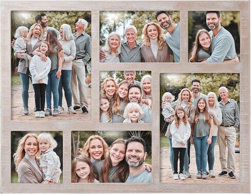 Collage Picture Frame 5x7 and 8x10 Photos -Large Size 6 Openings White Picture Frame Wall Decor for Wall Mounting Vertically or Horizontally - Home and Family Display 5x7 and 8x10 in Kuwait