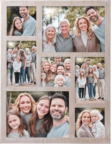 Collage Picture Frame 5x7 and 8x10 Photos -Large Size 6 Openings White Picture Frame Wall Decor for Wall Mounting Vertically or Horizontally - Home and Family Display 5x7 and 8x10 in Kuwait