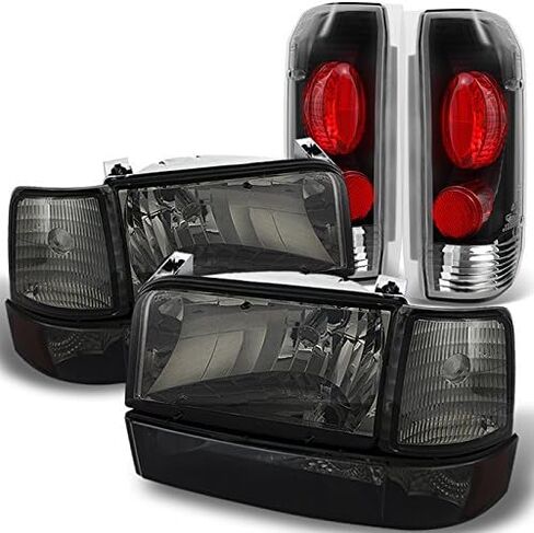 AKKON - For 1992 1993 1994 1995 1996 Bronco F150 F250 F350 Smoked Headlights & Black Smoke Taillights Pair Set in Saudi Arabia