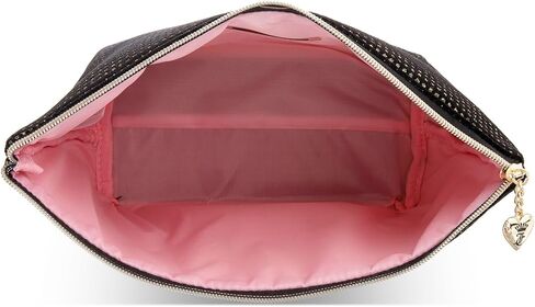 Juicy Couture Black Makeup Bag Cosemtics Organizer Essentials Zip Top Wedge Velor Gitter Dots in Saudi Arabia
