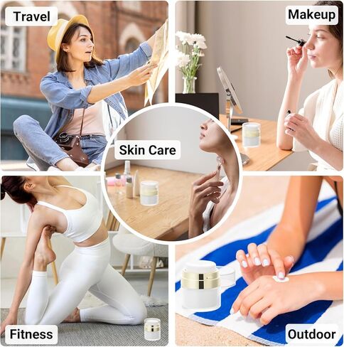 Segbeauty 3.38 أوقية جرة مضخة عارية الهواء ، حاويات مكياج فارغة 100 مل من موزع الزجاجة الفراغ ، 3pcs زجاجات سفر جرة قابلة لإعادة التعبئة لأدوات النظافة مرطب الحاوية حجم السفر لمرطب المستحضر in Kuwait
