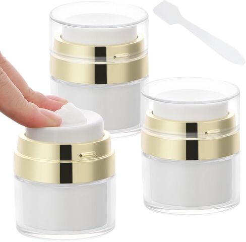 Segbeauty 3.38 أوقية جرة مضخة عارية الهواء ، حاويات مكياج فارغة 100 مل من موزع الزجاجة الفراغ ، 3pcs زجاجات سفر جرة قابلة لإعادة التعبئة لأدوات النظافة مرطب الحاوية حجم السفر لمرطب المستحضر in Kuwait