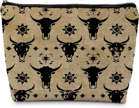حقيبة مستحضرات تجميل غربية خمر ، هدايا رعاة البقر للنساء ، حقيبة مكياج سحاب صغيرة in Saudi Arabia