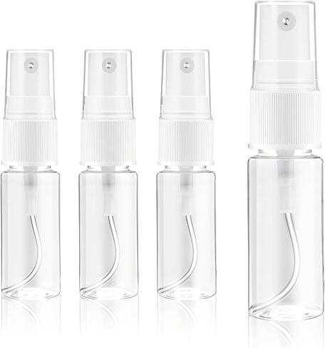 4 Pack Spray Bottle, Small Plastic Fine Mist Spray Bottles Mini Empty Travel Bottles Small Refillable Liquid Containers for Perfume, Care Liquid, Cosmetics, Alcohol(15ml) in Saudi Arabia