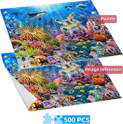 Jigsaw Puzzles 500 Pieces, Wild Birds Puzzles for Adults, Nature Puzzle with Hummingbirds and Flowers Colorful 500 Piece Puzzle in Kuwait