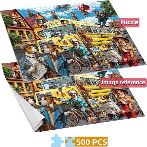 Jigsaw Puzzles 500 Pieces, Wild Birds Puzzles for Adults, Nature Puzzle with Hummingbirds and Flowers Colorful 500 Piece Puzzle in Kuwait