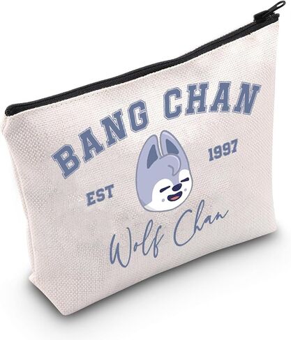 WCGXKO GOID GIFT GOORE GROUP MERCH Group Boys Makeup Bag Lover Gift (2000BBOKARI) ، Beige in Kuwait