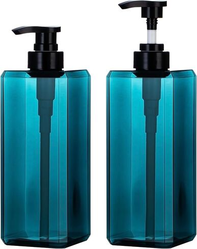 yebeauty 2pcs دش مضخة الزجاجات 17 أوقية 500 مل مضخة فارغة غسول زجاجة صابون الصابون موزع سائل حاوية الصابون البلاستيك للمطبخ ، غسل جسم الحمام ، العنبر in Kuwait