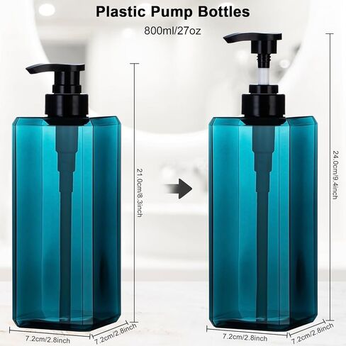 yebeauty 2pcs دش مضخة الزجاجات 17 أوقية 500 مل مضخة فارغة غسول زجاجة صابون الصابون موزع سائل حاوية الصابون البلاستيك للمطبخ ، غسل جسم الحمام ، العنبر in Kuwait