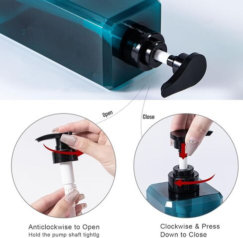 yebeauty 2pcs دش مضخة الزجاجات 17 أوقية 500 مل مضخة فارغة غسول زجاجة صابون الصابون موزع سائل حاوية الصابون البلاستيك للمطبخ ، غسل جسم الحمام ، العنبر in Kuwait