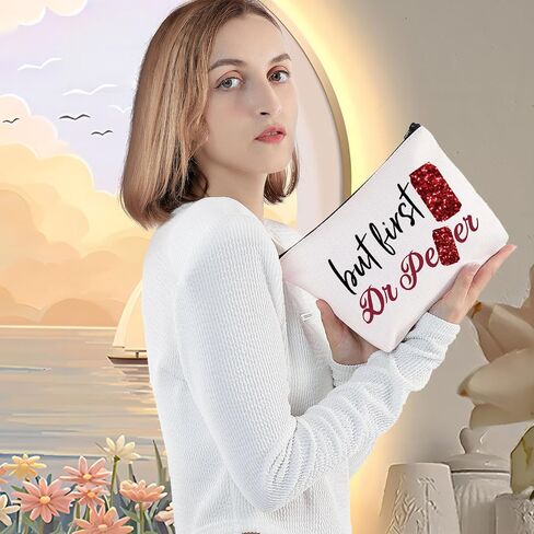 Levlo Funny Drinks Lover Cosmetic Make Up Bag Bag Hompans Gans Gop ولكن أول حقيبة حقيبة Makeup Makeup Makeup for Friend Friend (الفلفل الأول) in Saudi Arabia