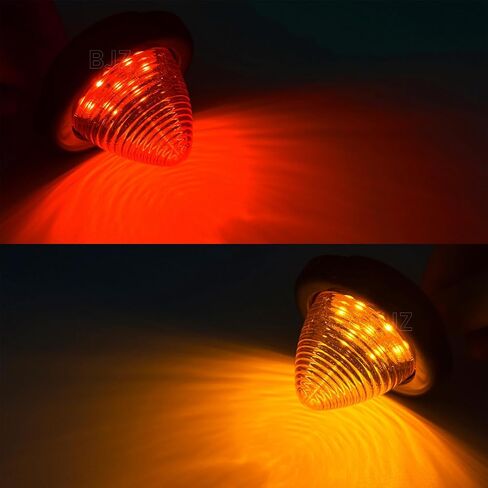BJZ 2'' Bullet Trailer LED Marker Lights Red Conical Side Clearance Tail Top Cap Roof Lights w/Rubber Grommets for 12V Trailer Truck Semi-trailer Heavy-duty Truck Bus Van Golf Cart, 5Pcs in Kuwait