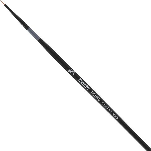 Creative Mark Beste Golden Taklon Round #1 Artist Brush ، فرش ألوان مائية احترافية ، للطلاء الأكريليكي ، المقبض القصيرة ، الحواف الحادة ، المصنفة باليد والشكل in Saudi Arabia