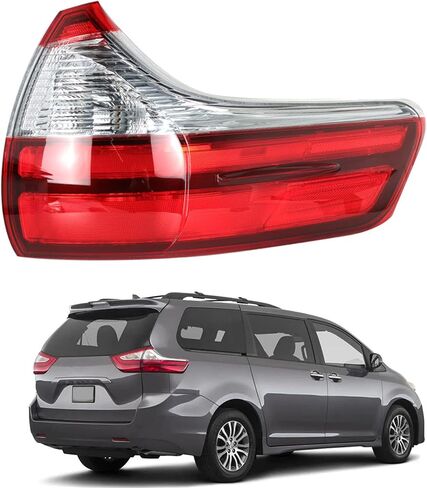 Labwork Passenger Side Side Tail Light بديل لـ Toyota Sienna Base L Le Xle Limited Model 2015-2020 مجموعة مصباح المصباح الخلفي للضوء الخلفي Rh الجانب الأيمن 8155008050 To2805123 in Saudi Arabia