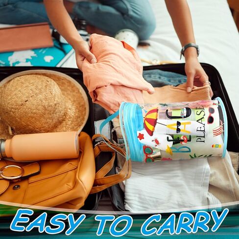 2 Pcs Clear Beach Lotion Bag Toiletry Pouch Beach Ocean Gifts Travel Makeup Cylinder Waterproof Portable Cosmetic Bag for Women Girl Sunscreen Hawaiian Party Favor with Handle Zipper in Saudi Arabia
