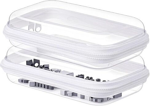 Aimery 2 Pack Clear Hard Shell Zipper Case Large, Clear Plastic Zip Pencil Case Hard Shell, Portable Storage Zipper Pouch For Snacks Toy Cosmetics Toiletries in Saudi Arabia