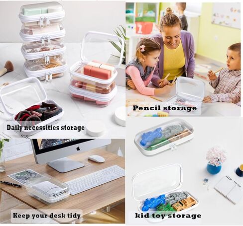 Aimery 2 Pack Clear Hard Shell Zipper Case Large, Clear Plastic Zip Pencil Case Hard Shell, Portable Storage Zipper Pouch For Snacks Toy Cosmetics Toiletries in Saudi Arabia