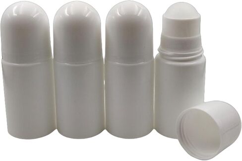 4Packs 30mL/50mL Empty Roll-on Bottle Plastic with Removable Cap for Easy Refills for Homemade Deodorants Essential Oil Blends (50mL) in Saudi Arabia