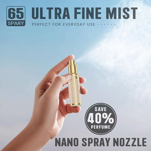 Perfume Travel Refillable Bottle, 5ml Glitter Leather Atomizer for Perfume, Portable Size Cologne Sprayer, Mini Fragrance Spray Bottle for Woman & Man Essentials (Pink) in Saudi Arabia