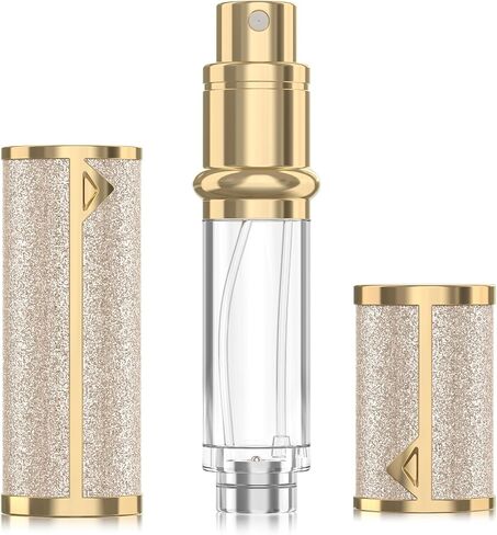 Perfume Travel Refillable Bottle, 5ml Glitter Leather Atomizer for Perfume, Portable Size Cologne Sprayer, Mini Fragrance Spray Bottle for Woman & Man Essentials (Pink) in Saudi Arabia