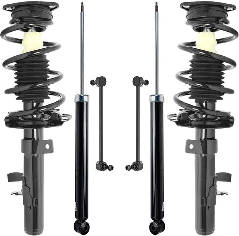Detroit Axle - Struts Struts Front 6pc لعام 2013 Ford Escape ، دعامات مع قضبان التثبيت الربيعة لفائف الأشرطة الاستبدال بديل للاستبدال الصدمات الخلفية in Saudi Arabia