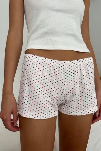 Women Y2k Lounge Shorts Floral Low Rise Micro Boxer Pajama Shorts Slim Fit Cute Sleep Shorts Pj Bottom in Saudi Arabia