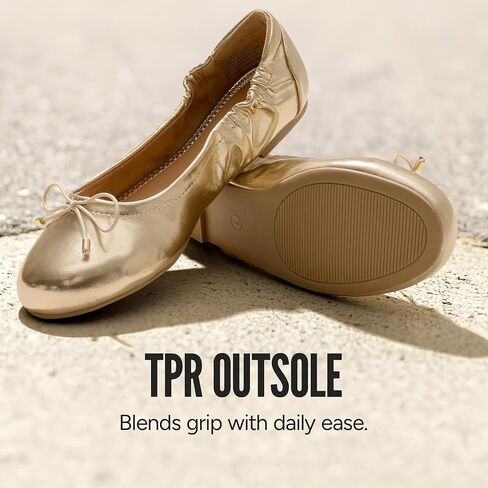 JustFab Womens Ballet Flats Shoes Foldable Round Toe Dress Shoes Comfortable Slip On Walking Flats Shoes Comfort Soft in Kuwait