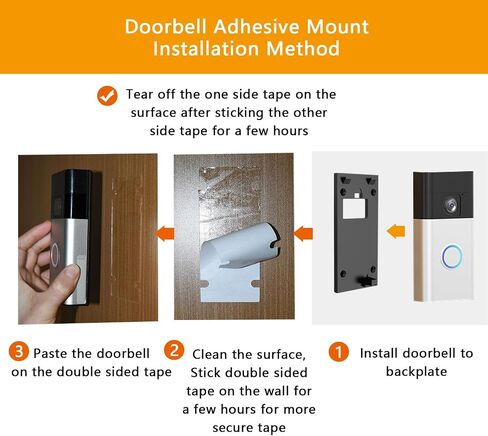 Double Sided Tape Compatible with Ring Battery Doorbell 2024, Ring Battery Doorbell 4, 3, 3 Plus, Ring Battery Doorbell 2, Double Stick Tape, Adhesive Bracket, No Drilling, 6 Pack in Saudi Arabia