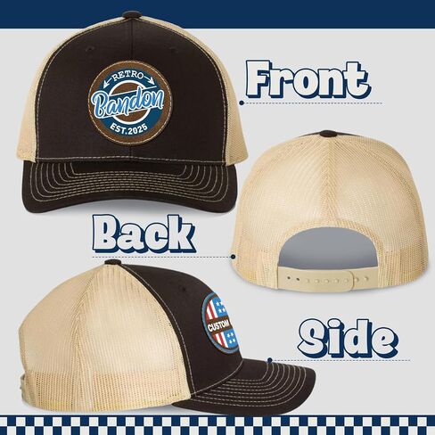 قبعات شخصية للرجال نساء مخصص الاسم البيسبول قبعات Snapback Trucker Hat القبعات المخصصة أبي هدايا للرجال in Kuwait