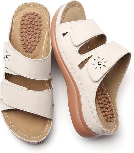 Tilocow Sandals Women Wedge Shoes - Orthopedic Comfortable Arch Support Platform Sandals for Women Wedge Summer Dressy Casual Bunion Breathable Shoes in Kuwait