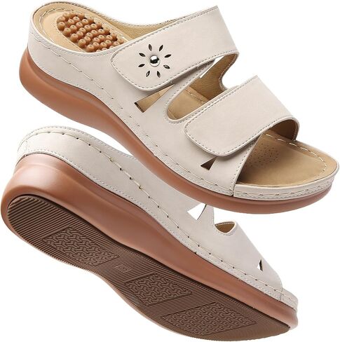 Tilocow Sandals Women Wedge Shoes - Orthopedic Comfortable Arch Support Platform Sandals for Women Wedge Summer Dressy Casual Bunion Breathable Shoes in Kuwait