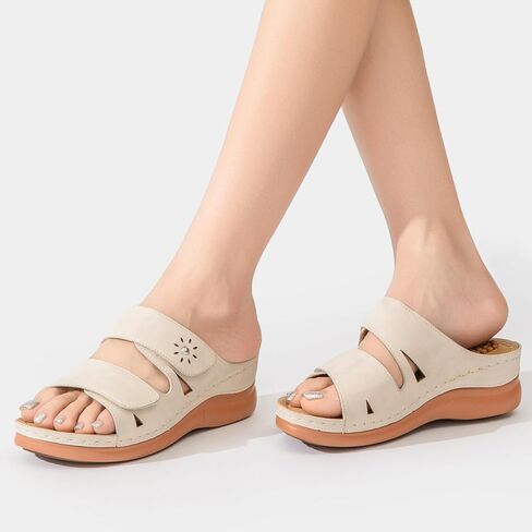 Tilocow Sandals Women Wedge Shoes - Orthopedic Comfortable Arch Support Platform Sandals for Women Wedge Summer Dressy Casual Bunion Breathable Shoes in Kuwait