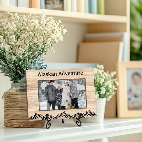 Yuansail Alaska Adventure Picture Frame, 4x6 Picture Frame Wood, Gifts For Women Man Friends, Wedding Honeymoon Vacation Gifts For Couple, Photo Gifts Desk Decor - 87 in Kuwait