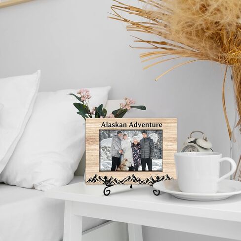 Yuansail Alaska Adventure Picture Frame, 4x6 Picture Frame Wood, Gifts For Women Man Friends, Wedding Honeymoon Vacation Gifts For Couple, Photo Gifts Desk Decor - 87 in Kuwait