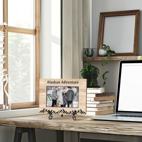 Yuansail Alaska Adventure Picture Frame, 4x6 Picture Frame Wood, Gifts For Women Man Friends, Wedding Honeymoon Vacation Gifts For Couple, Photo Gifts Desk Decor - 87 in Kuwait