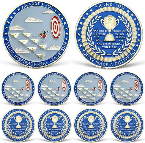 10 Pcs Employee Appreciation Coins Going Above and Beyond Recognition Coins Staff Appreciation Gifts Inspirational Thank You Coin for Coworkers Motivational Office Gifts Desk Decor in Saudi Arabia