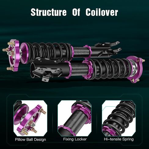 Coilover Suspensions Shock Struts Kits Assembly SCITOO Full Set Shocks Struts Kits fit for 2006 2007 2008 2009 2010 2011 for Honda Civic - Purple in Saudi Arabia
