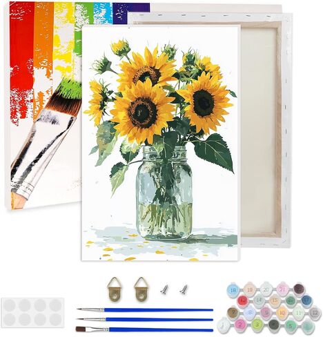 Lxmsja Mountain Paint by Numbers Kit for Adults, Acrylic Landscape Paint by Numbers for Adults Beginner, DIY Craft Supplies Oil Painting Kits for Home Wall Decor 8x12 inch (Framed) in Saudi Arabia