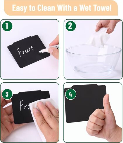 Mr. Pen - Storage Bin Labels Clip On Set, 77 pcs, 75 Removable Bin Labels Clip On with 2 Chalk Markers, Black Plastic in Kuwait