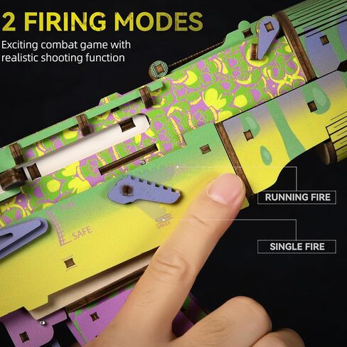 3D Wooden Puzzles Rubber Band Toy Gun DIY Building Model Kits Assembly Puzzle for Teens and Adults (AKM Hunting M) in Saudi Arabia