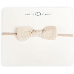 Colored Organics Baby Organic Cotton Dainty Bow Headband - Infant Girls - Ivory in Kuwait