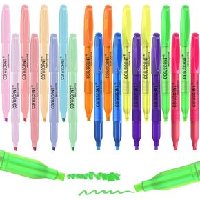 Highlighter - 12 Pack Color Tightlight ، وشفاف اللون الشفافة المرئية قلم الفلورسنت ، وعلامة نقطة إزميل عريضة ، قلم الفلورسنت ، المدرسة ، المكتب in Kuwait
