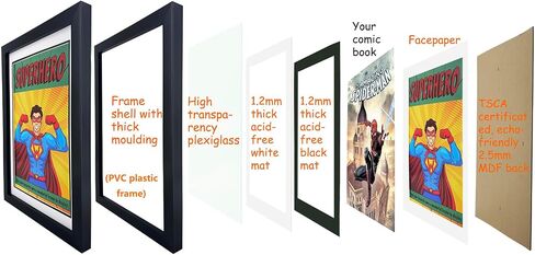 8 حزمة ، إطار كتاب هزلي مع حصيرة بيضاء ، حماية للأشعة فوق البنفسجية ، يناسب كوميدي حالي ومعايير حتى 6 3/4 "× 10 1/4" ، وأكياس الكتب الهزلية والأكمام ، أو الجدار أو الشاشة الطاولة in Saudi Arabia