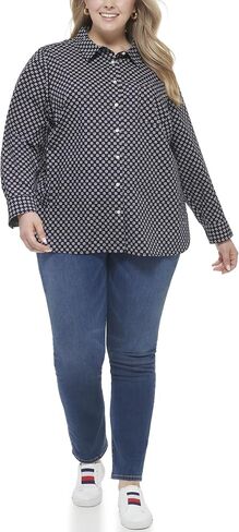 Tommy Hilfiger Women's Long Sleeve Button Up Collared Shirt in Saudi Arabia