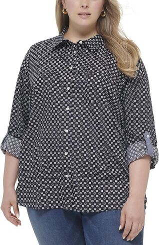 Tommy Hilfiger Women's Long Sleeve Button Up Collared Shirt in Saudi Arabia