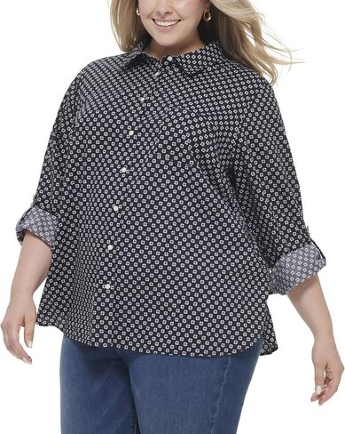 Tommy Hilfiger Women's Long Sleeve Button Up Collared Shirt in Saudi Arabia