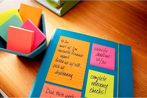 Post-it Super Sticky Lined Notes, 4 Sticky Note Pads, 4 x 6 in., School Supplies, Office Products, Sticky Notes for Vertical Surfaces, Monitors, Walls and Windows, Energy Boost Collection in Saudi Arabia